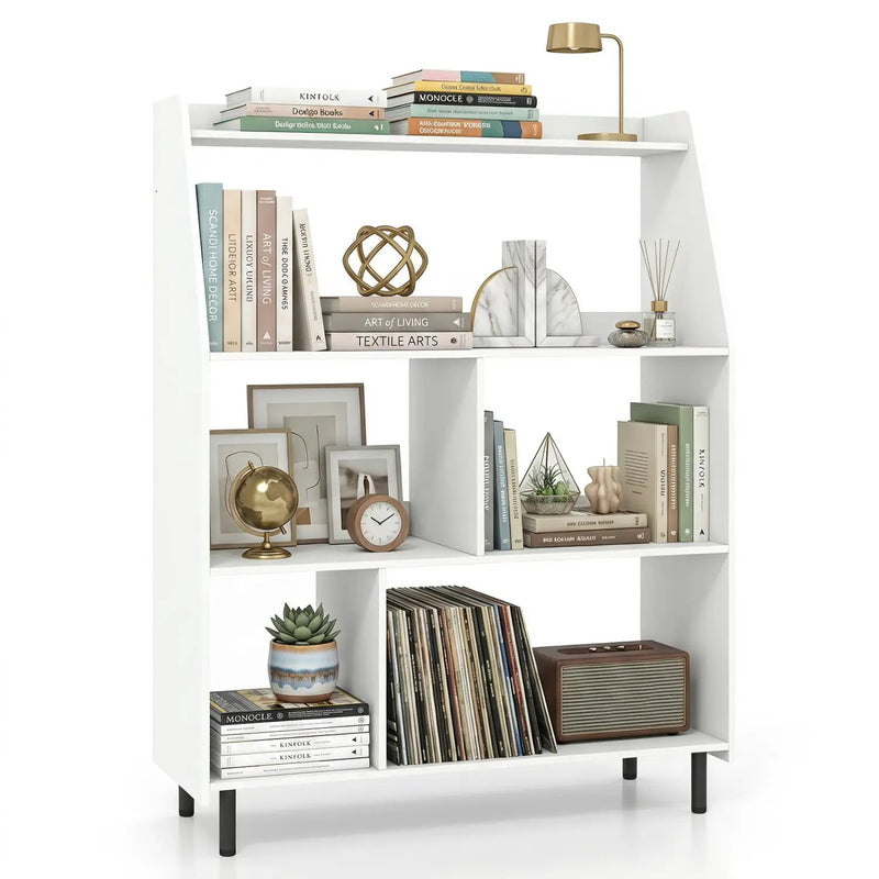 4-Tier Open Bookcase with Anti-Tipping Kits - White by DirectDeals