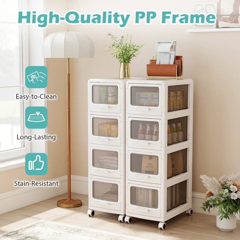Rolling Storage Cart with Drawers and Lockable Wheels by DirectDeals