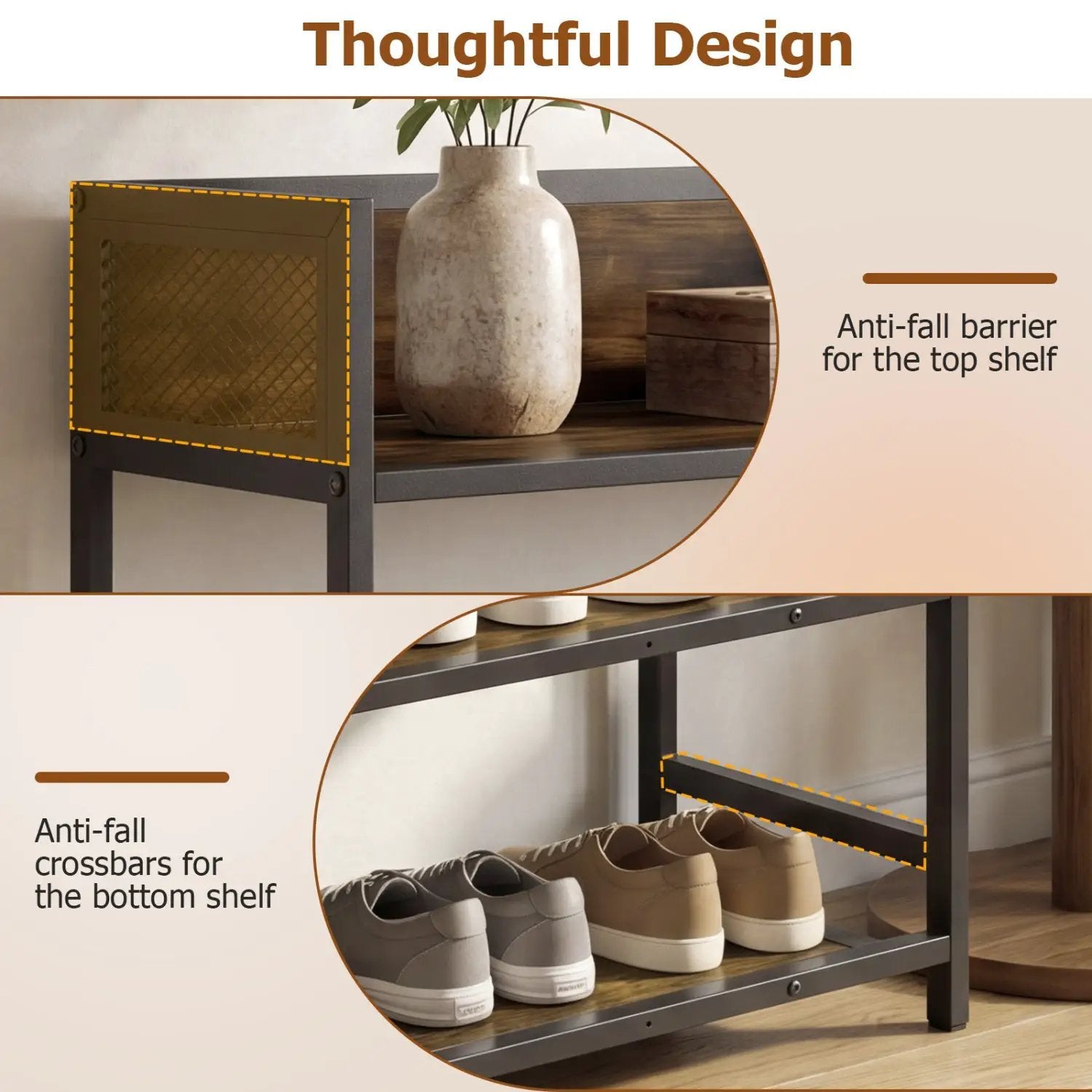 4-Tier Shoe Rack Industrial Shoe Organizer with Heavy Duty Metal Frame by DirectDeals