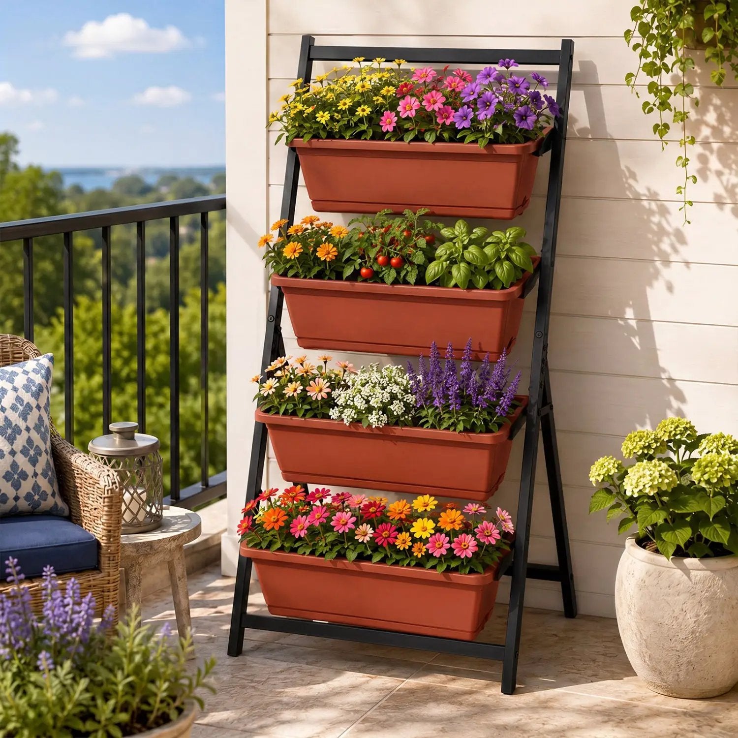 4-Tier Vertical Raised Garden Bed with Drainage Holes by DirectDeals