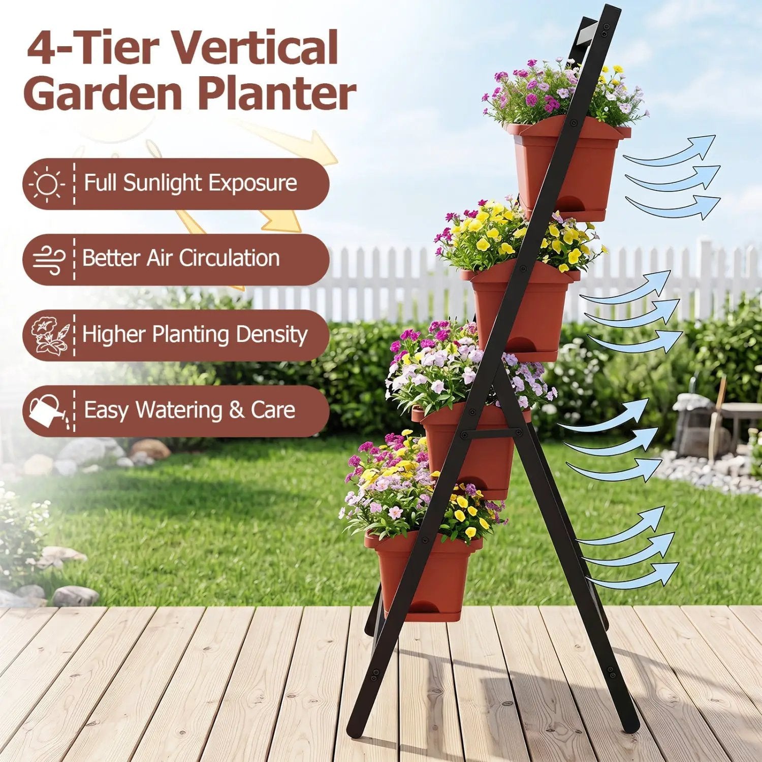 4-Tier Vertical Raised Garden Bed with Drainage Holes by DirectDeals
