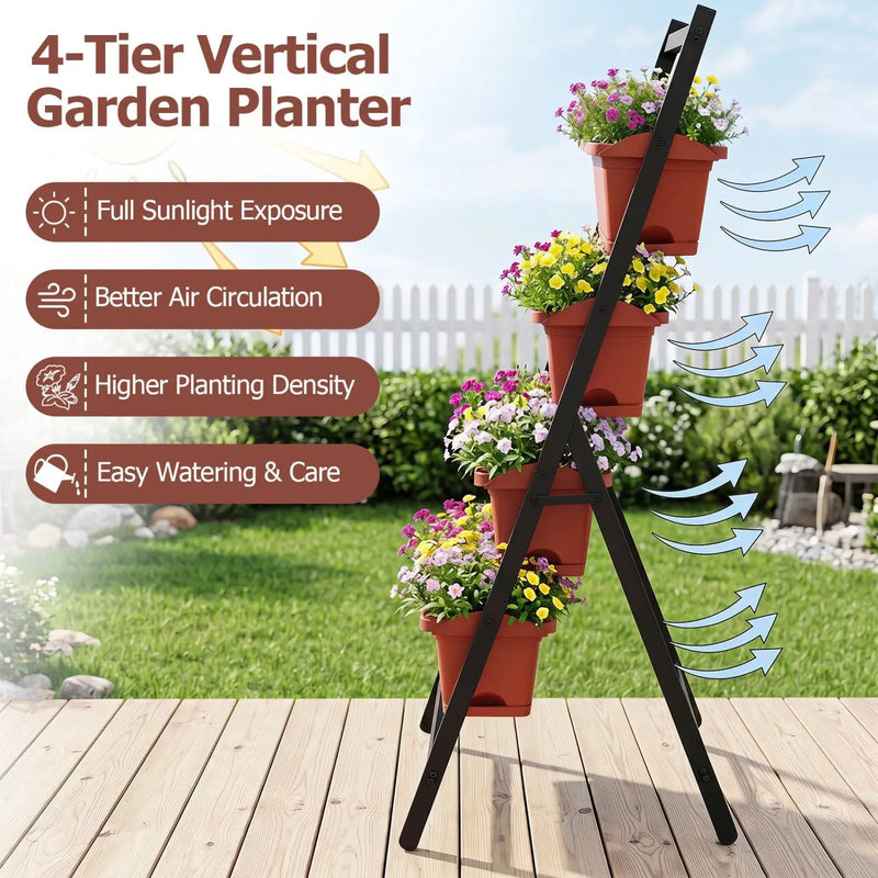 4-Tier Vertical Raised Garden Bed with Drainage Holes by DirectDeals
