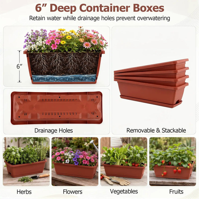 4-Tier Vertical Raised Garden Bed with Drainage Holes by DirectDeals