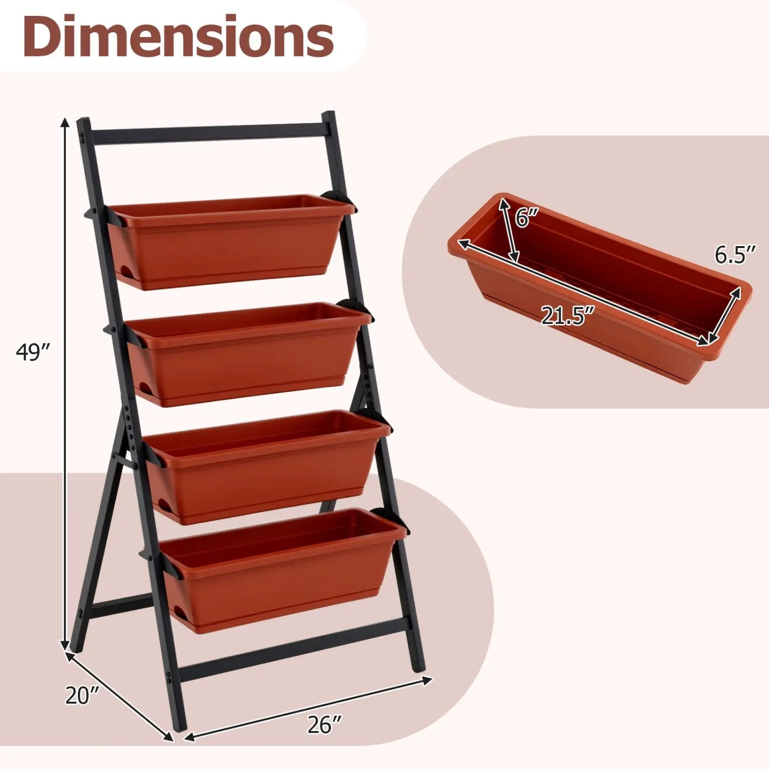 4-Tier Vertical Raised Garden Bed with Drainage Holes by DirectDeals