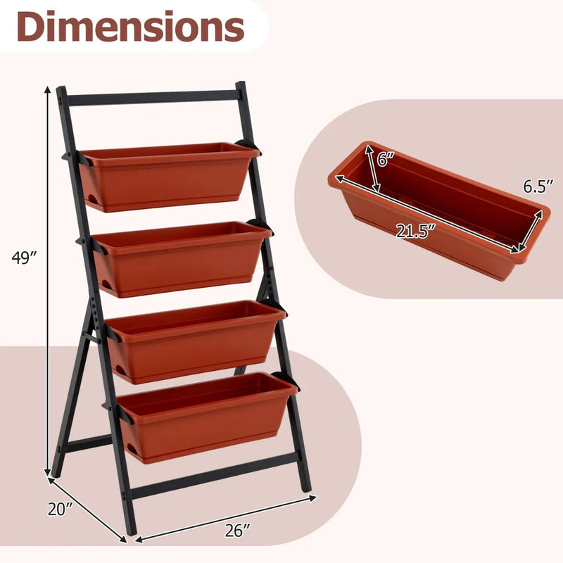 4-Tier Vertical Raised Garden Bed with Drainage Holes by DirectDeals