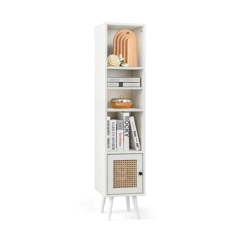 4 Tiers Rattan Storage Cabinet with Slim Design by DirectDeals
