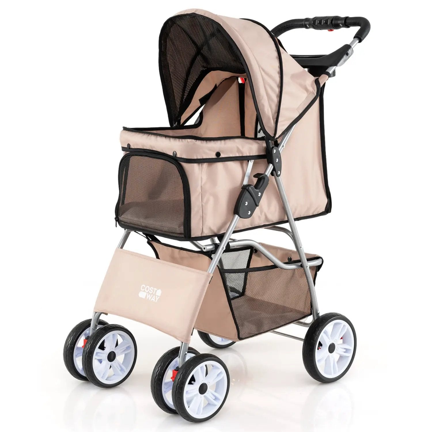 4 Wheel Pet Stroller for Small Dogs Cats up to 33 LBS by DirectDeals