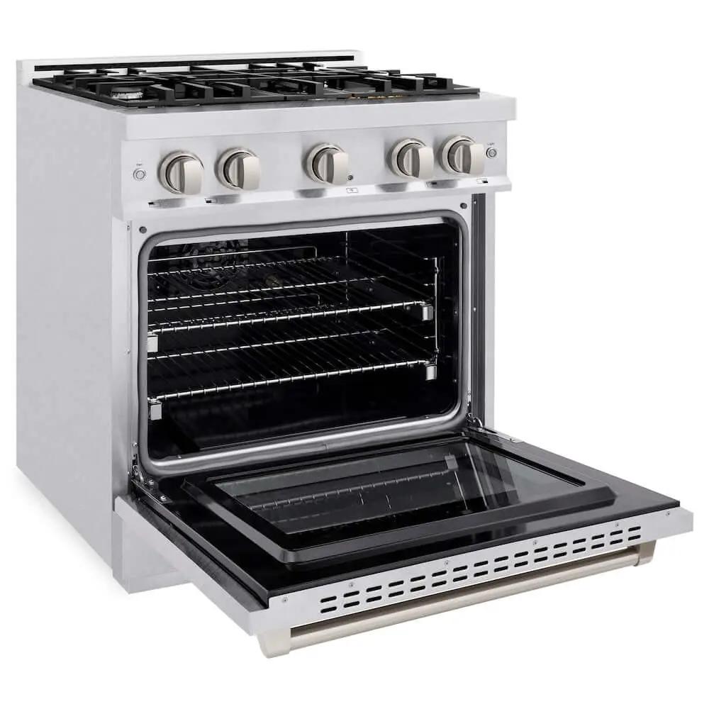 ZLINE 30" Select Gas Range Convection Gas Oven DuraSnow® Stainless Steel HGRS-30 by Farmhouse Kitchen and Bath