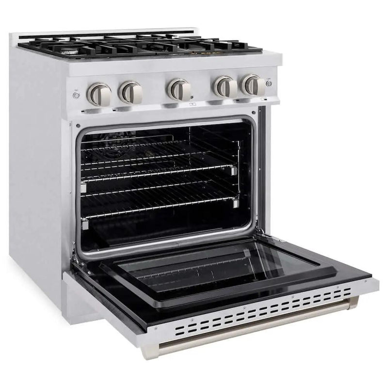 ZLINE 30" Select Gas Range Convection Gas Oven DuraSnow® Stainless Steel HGRS-30 by Farmhouse Kitchen and Bath