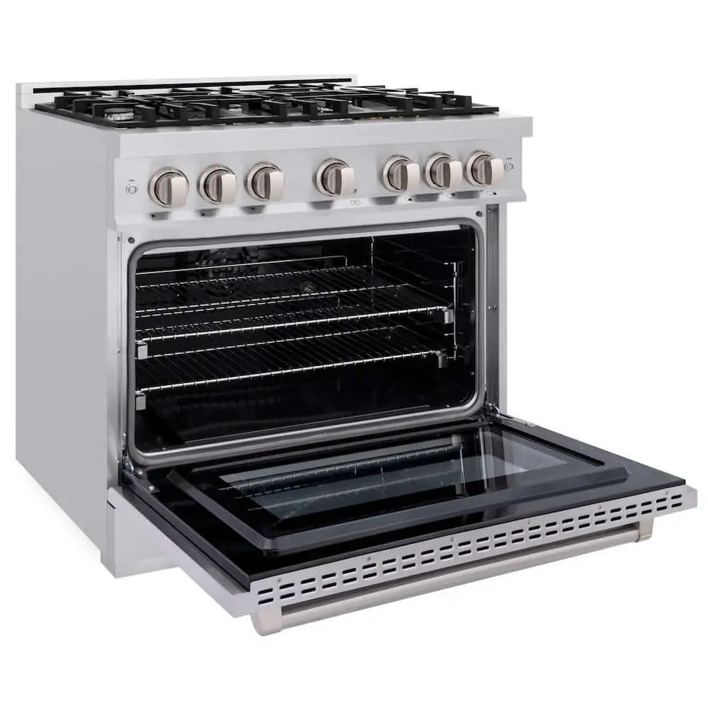 ZLINE 36" Select Dual Fuel Range Gas Cooktop Electric Convection Oven Stainless Steel HDR36 by Farmhouse Kitchen and Bath