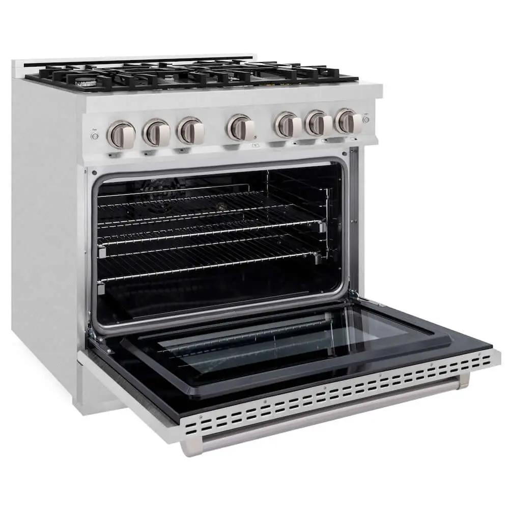 ZLINE 36" Select Gas Range Convection Gas Oven DuraSnow® Stainless Steel HGRS-36 by Farmhouse Kitchen and Bath