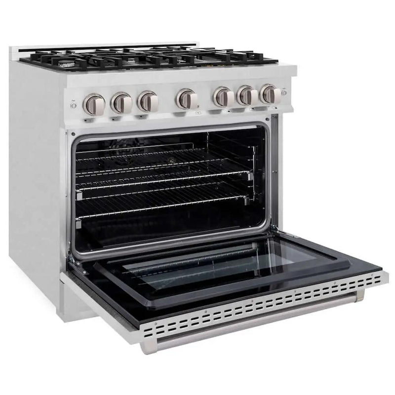 ZLINE 36" Select Gas Range Convection Gas Oven DuraSnow® Stainless Steel HGRS-36 by Farmhouse Kitchen and Bath