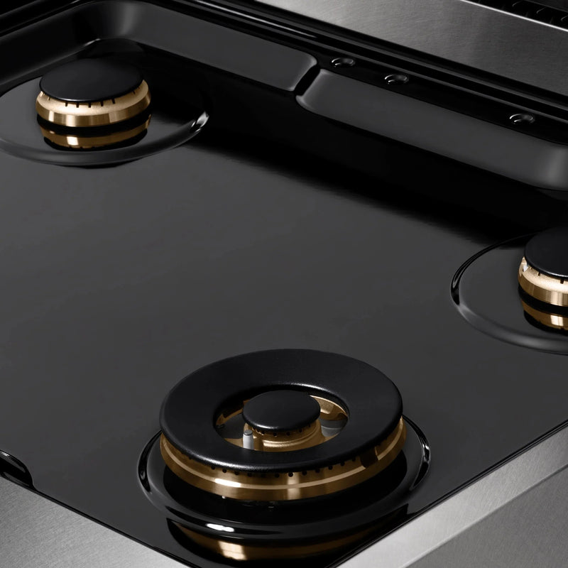 ZLINE 30" Paramount Gas Rangetop DuraSnow® Stainless Steel Champagne Bronze SRTSZ-30-CB by Farmhouse Kitchen and Bath