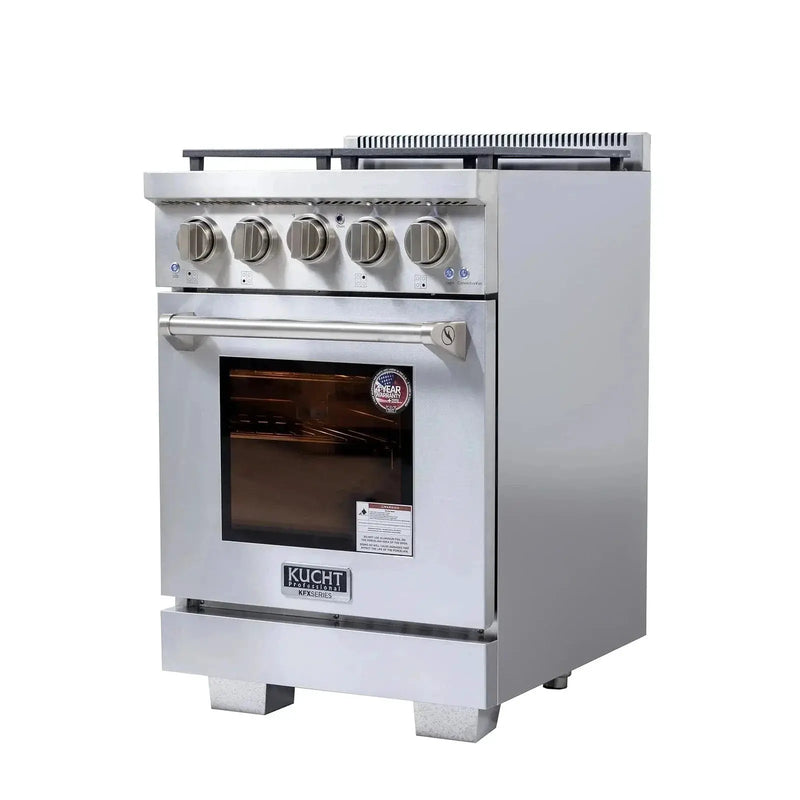 Kucht Professional 24" Liquid Propane Range Stainless Steel, True Simmer Burners, KFX2400X/LP-S by Farmhouse Kitchen and Bath