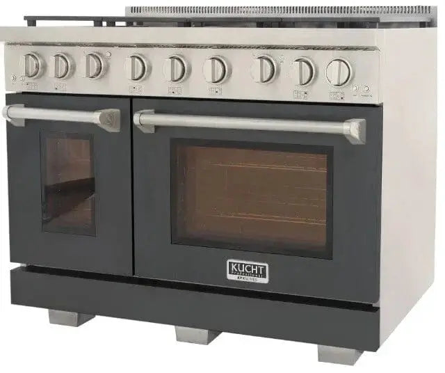 Kucht 48" Freestanding Professional Gas Range Liquid Propane KFX4800X/LP-GY by Farmhouse Kitchen and Bath