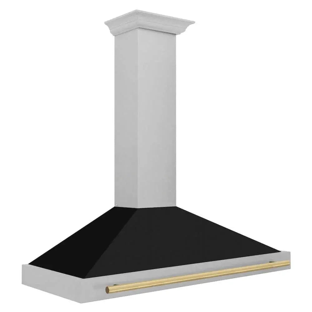 ZLINE 48" Autograph Stainless Wall Range Hood KB4SNZ-BLM48-CB by Farmhouse Kitchen and Bath