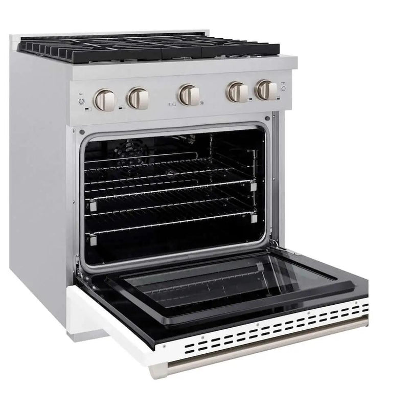 ZLINE 30"Gas Range, Convection Gas Oven , DuraSnow® White Matte, SGRS-WM-30 by Farmhouse Kitchen and Bath