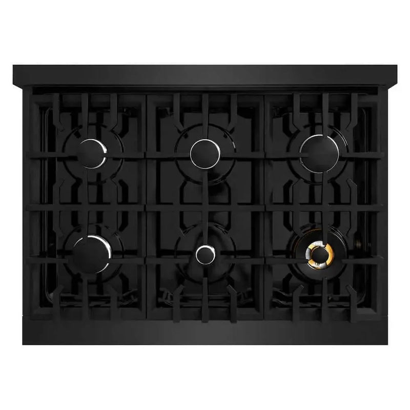 ZLINE 36" Select Dual Fuel Range Gas Cooktop Electric Convection Oven Black Stainless Steel HDRB-36 by Farmhouse Kitchen and Bath
