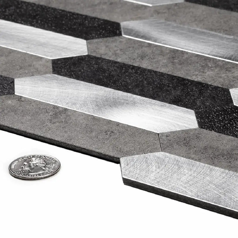 Gray 12x12 Honed Brick PVC Peel & Stick Tile (10 pack, 10 sq ft/case) by Apollo Tile