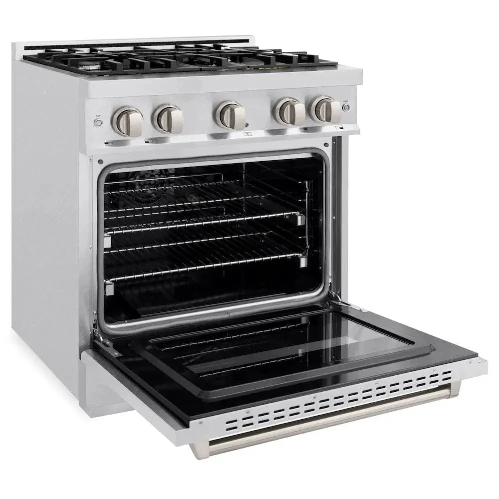 ZLINE 30" Classic Gas Range, Convection Gas Oven DuraSnow® Stainless Steel, CGRS-30 by Farmhouse Kitchen and Bath