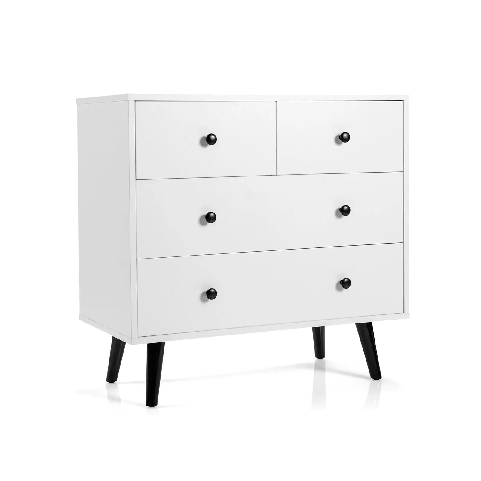 4 Drawers Dresser Chest of Drawers Free Standing Sideboard Cabinet-White by DirectDeals