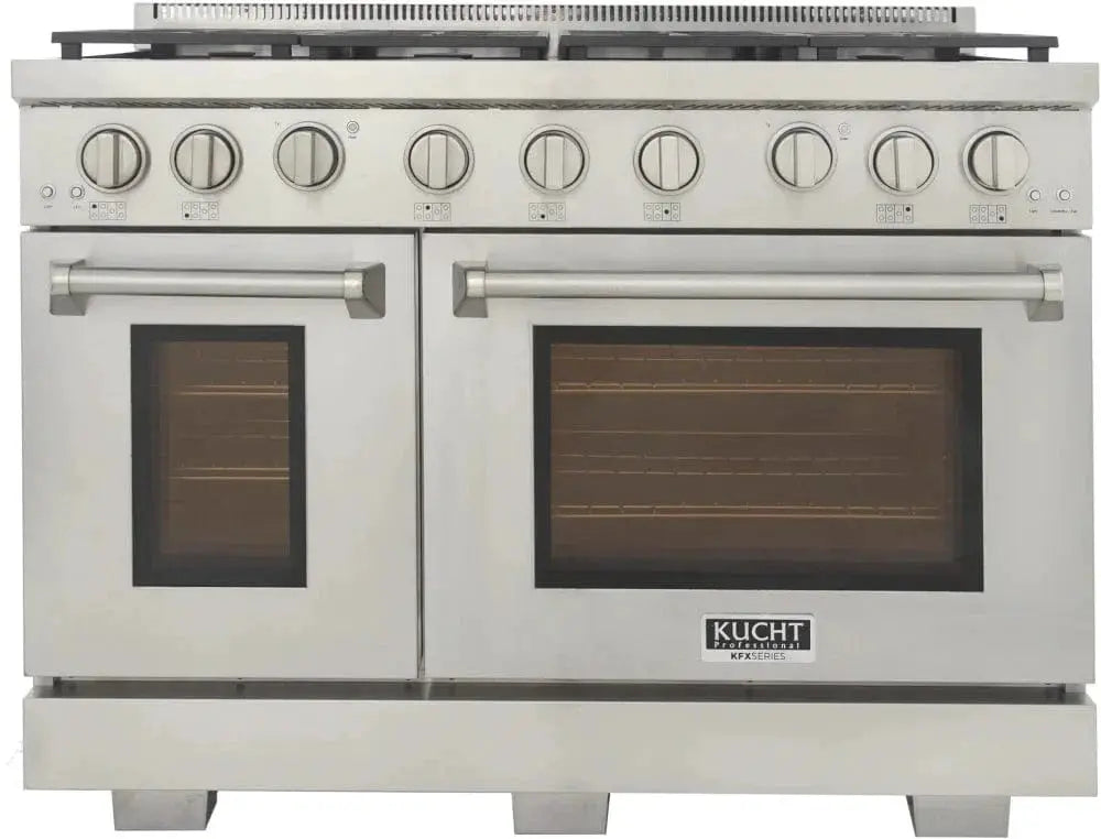 Kucht 48" Freestanding Professional Gas Range Liquid Propane KFX4800X/LP-S by Farmhouse Kitchen and Bath
