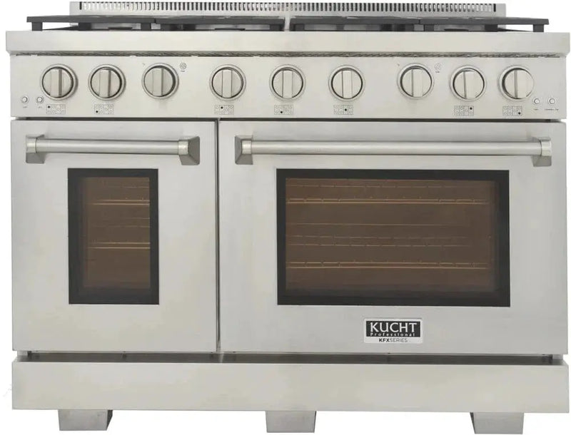 Kucht 48" Freestanding Professional Gas Range Liquid Propane KFX4800X/LP-S by Farmhouse Kitchen and Bath