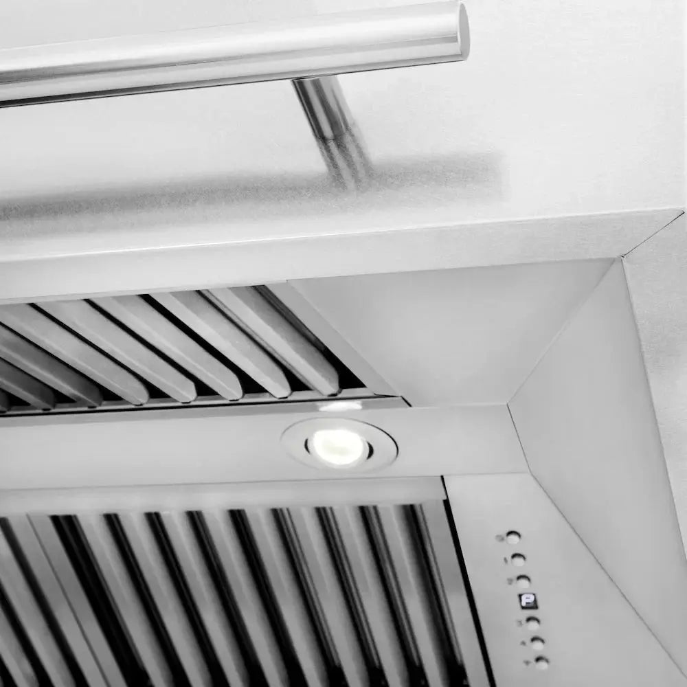 ZLINE 48" Autograph DuraSnow Stainless Red Wall Range Hood 8654SNX-RG-48 by Farmhouse Kitchen and Bath