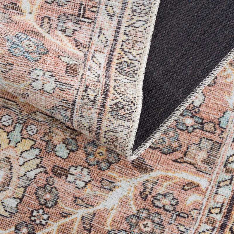 Urpi Rose & Brown Washable Area Rug by Hauteloom