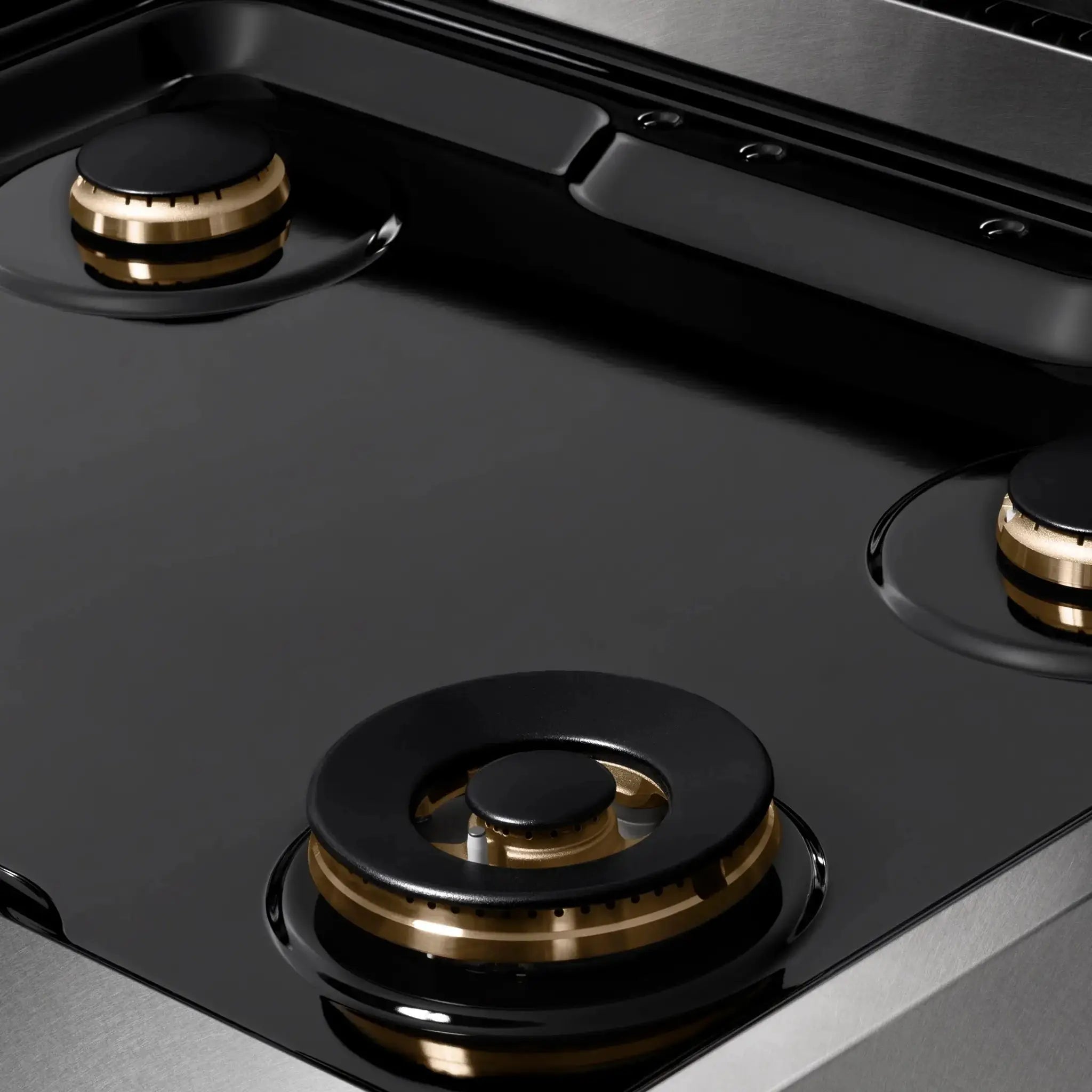 ZLINE 30" Paramount Gas Rangetop DuraSnow® Stainless Steel Polished Gold SRTSZ-30-G by Farmhouse Kitchen and Bath