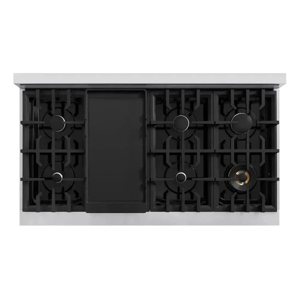 ZLINE 48" Dual Fuel Range, Gas Cooktop, Electric Convection Oven Stainless Steel, CDR48 by Farmhouse Kitchen and Bath
