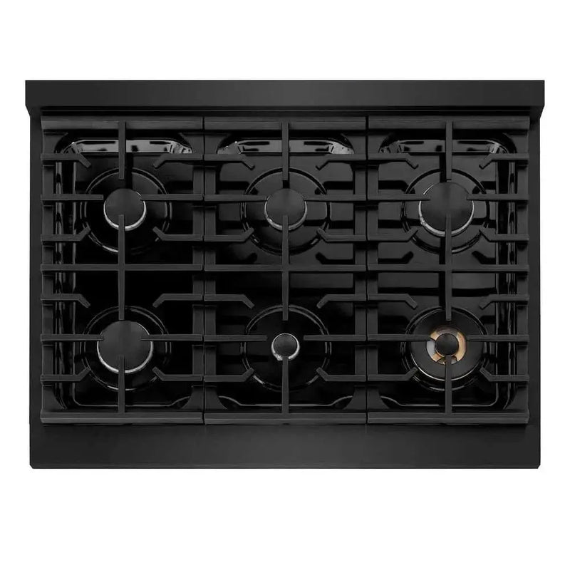 ZLINE 36" Paramount Gas Rangetop Black Stainless Steel SRTB-36 by Farmhouse Kitchen and Bath