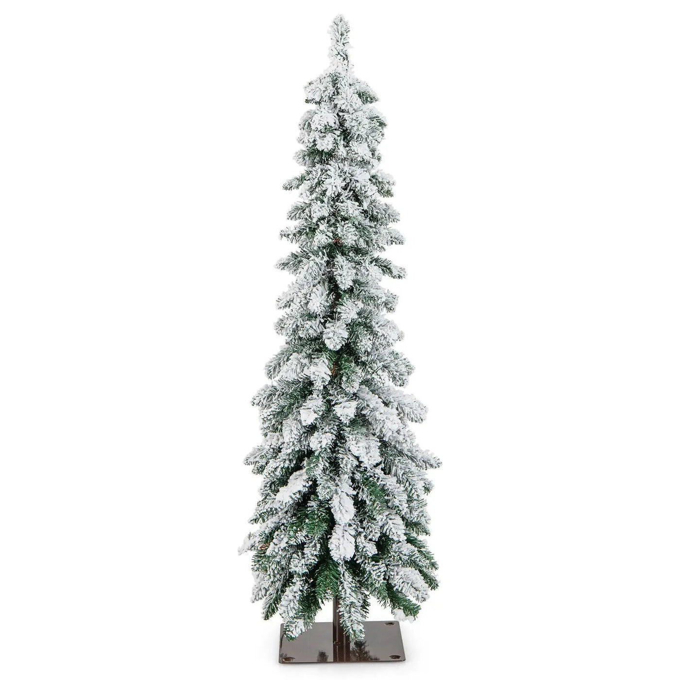 4/5/6 Feet Pre-Lit Artificial Christmas Tree Snow-Flocked Slim Pencil Xmas Decor-5 ft by DirectDeals