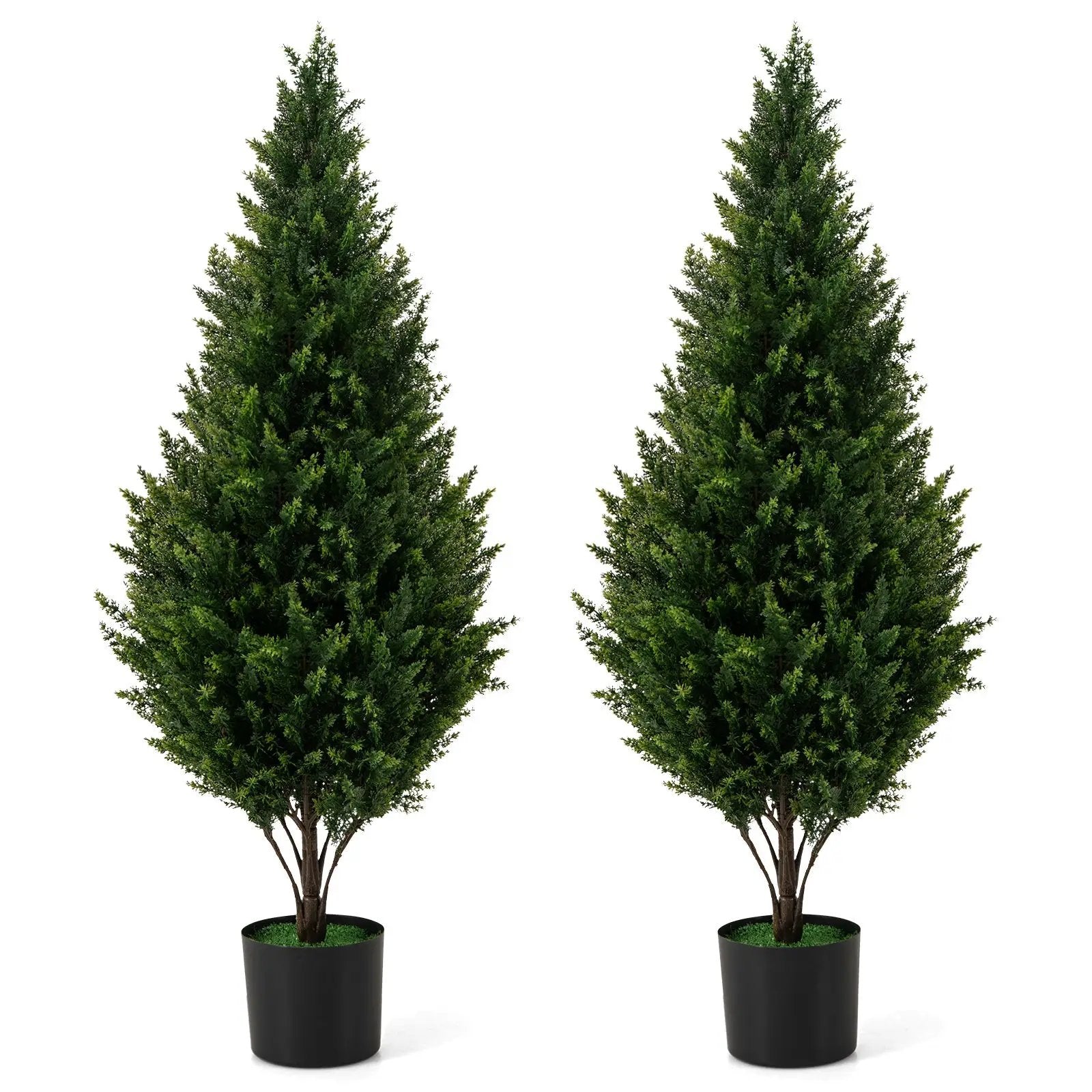 4 FT Artificial Topiary Tree Set of 2 for Indoor Outdoor Home Front Porch-Green by DirectDeals