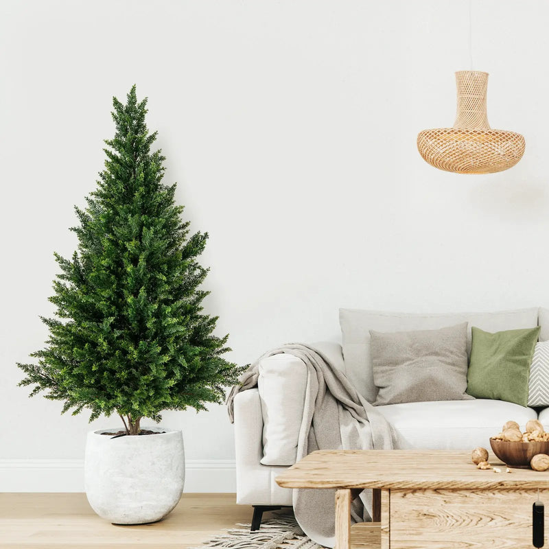 4 FT Artificial Topiary Tree Set of 2 for Indoor Outdoor Home Front Porch-Green by DirectDeals