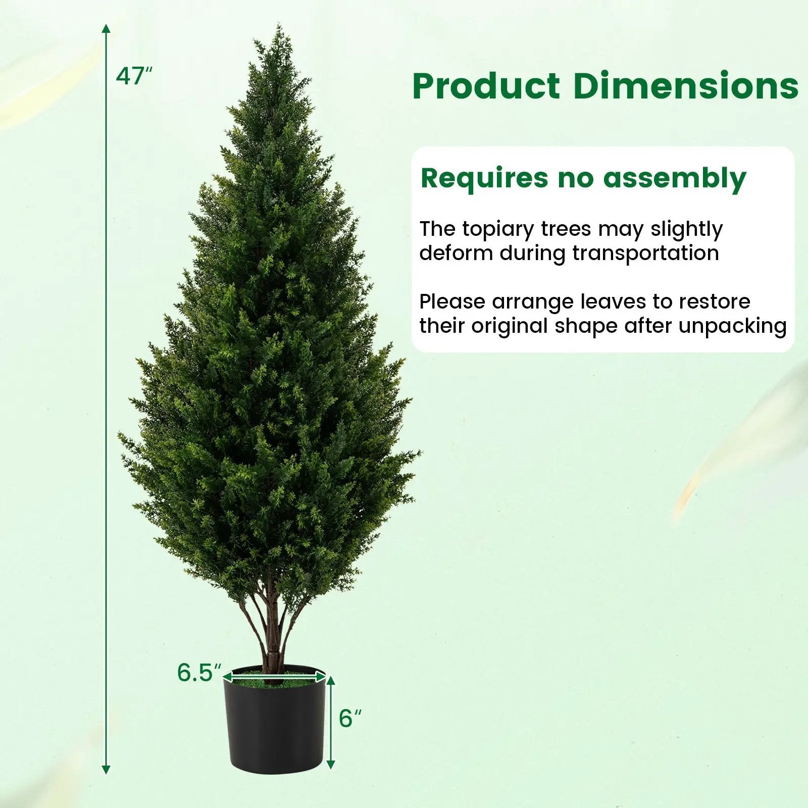 4 FT Artificial Topiary Tree Set of 2 for Indoor Outdoor Home Front Porch-Green by DirectDeals