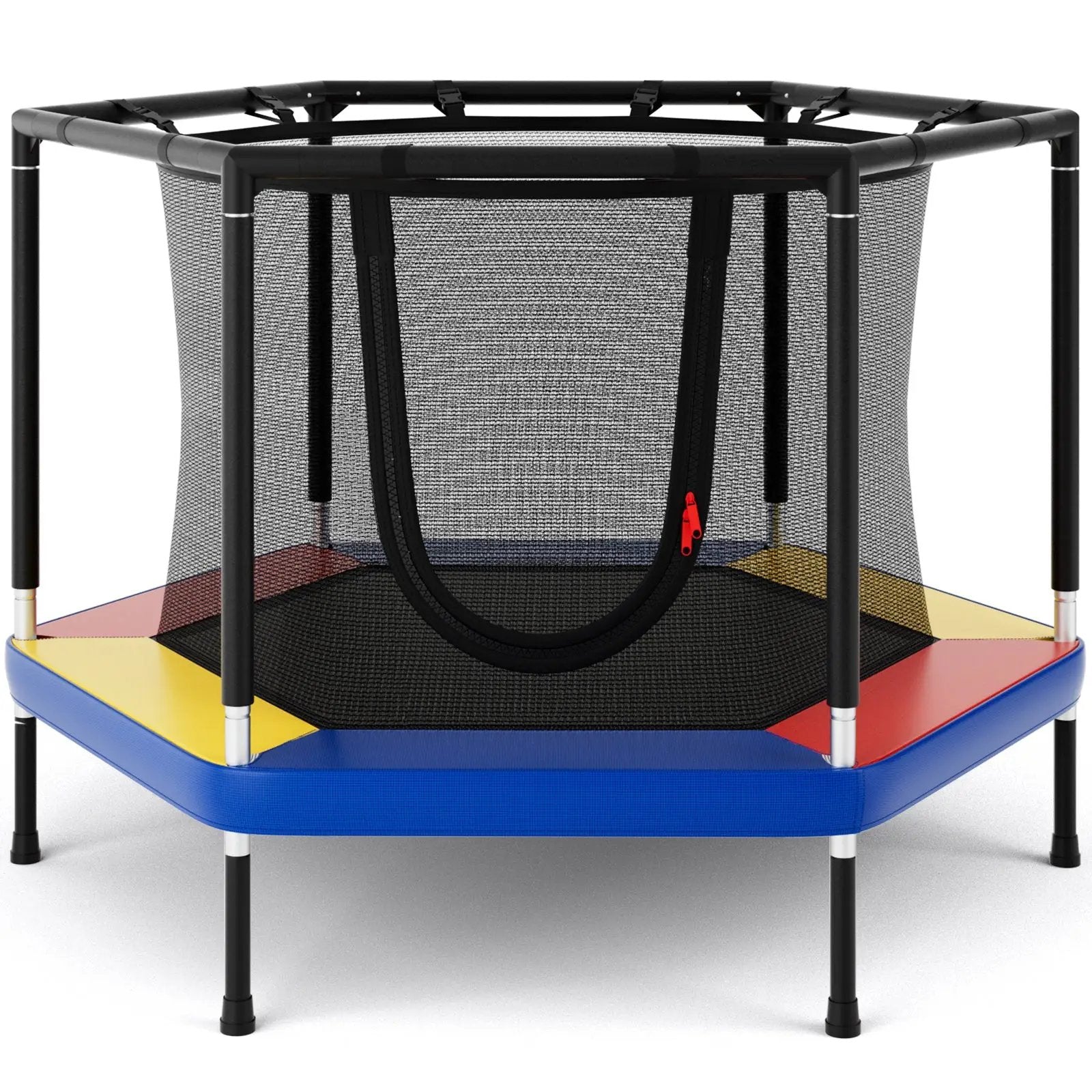 4 FT Small Toddler Recreational Trampoline with Safety Enclosure Net-Colorful by DirectDeals