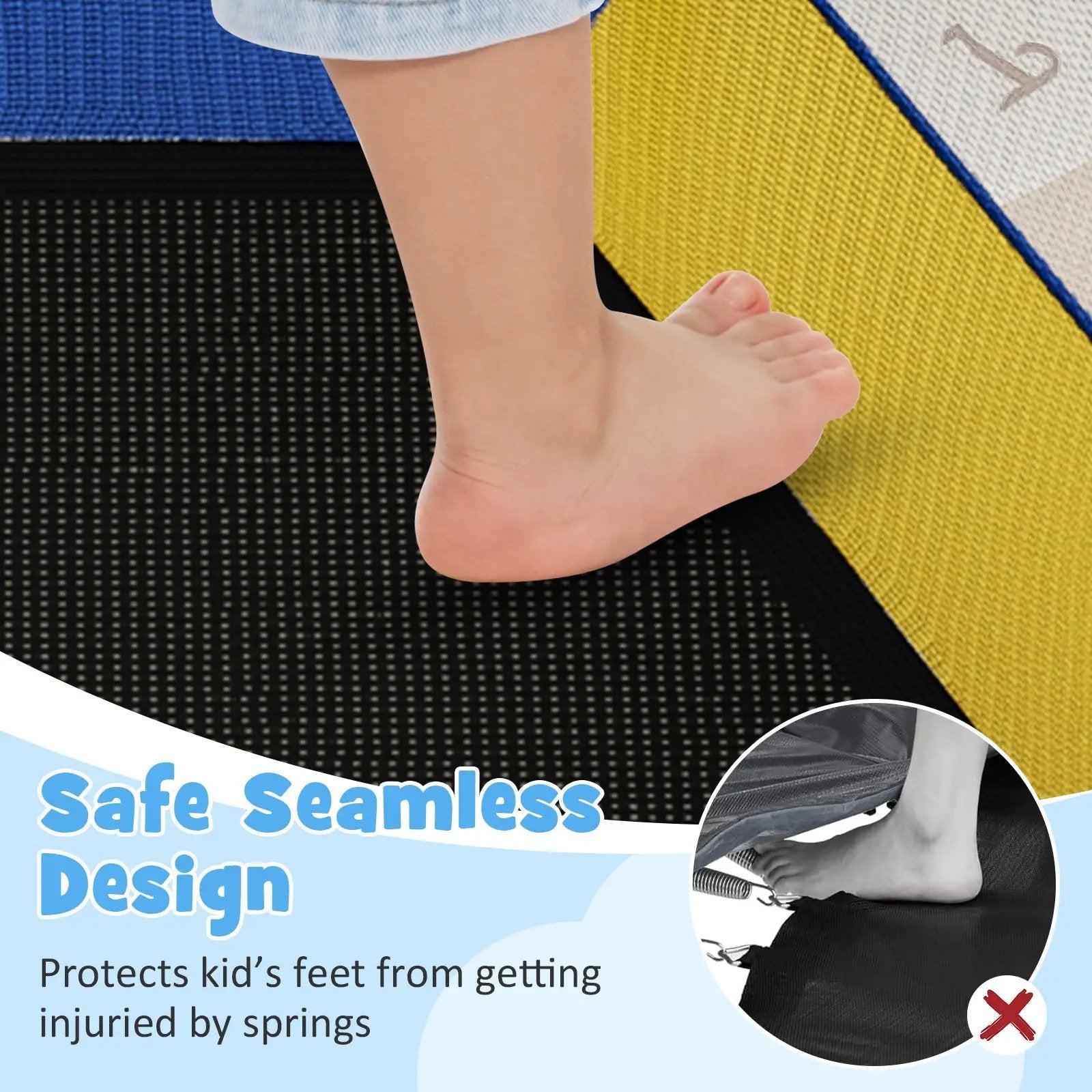 4 FT Small Toddler Recreational Trampoline with Safety Enclosure Net-Colorful by DirectDeals