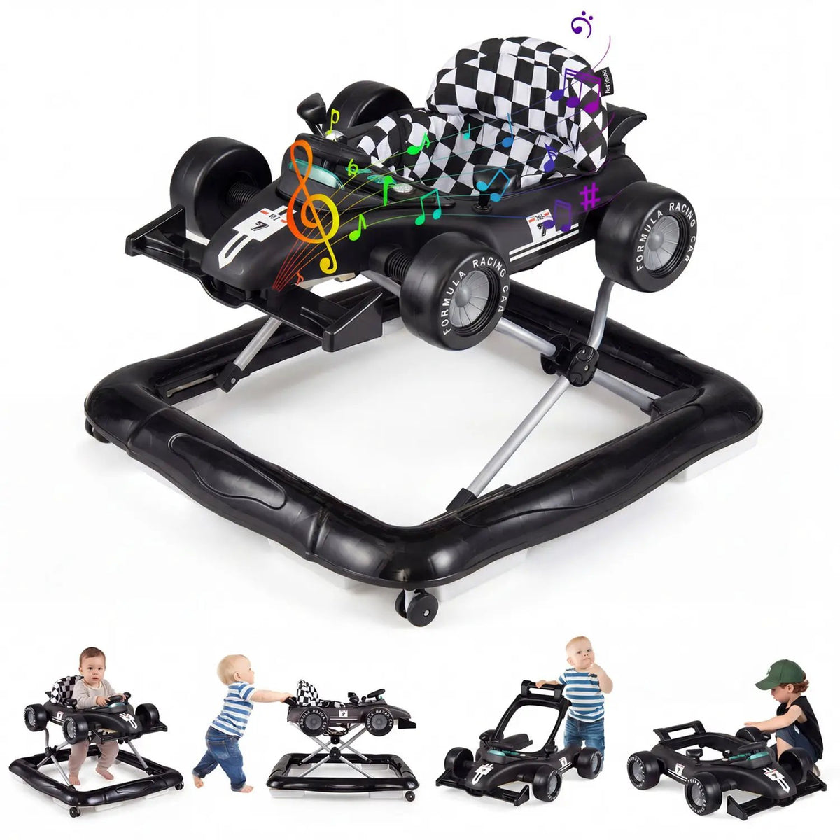 4-in-1 Baby Push Walker Activity Center Height Adjustable with Music Box by DirectDeals