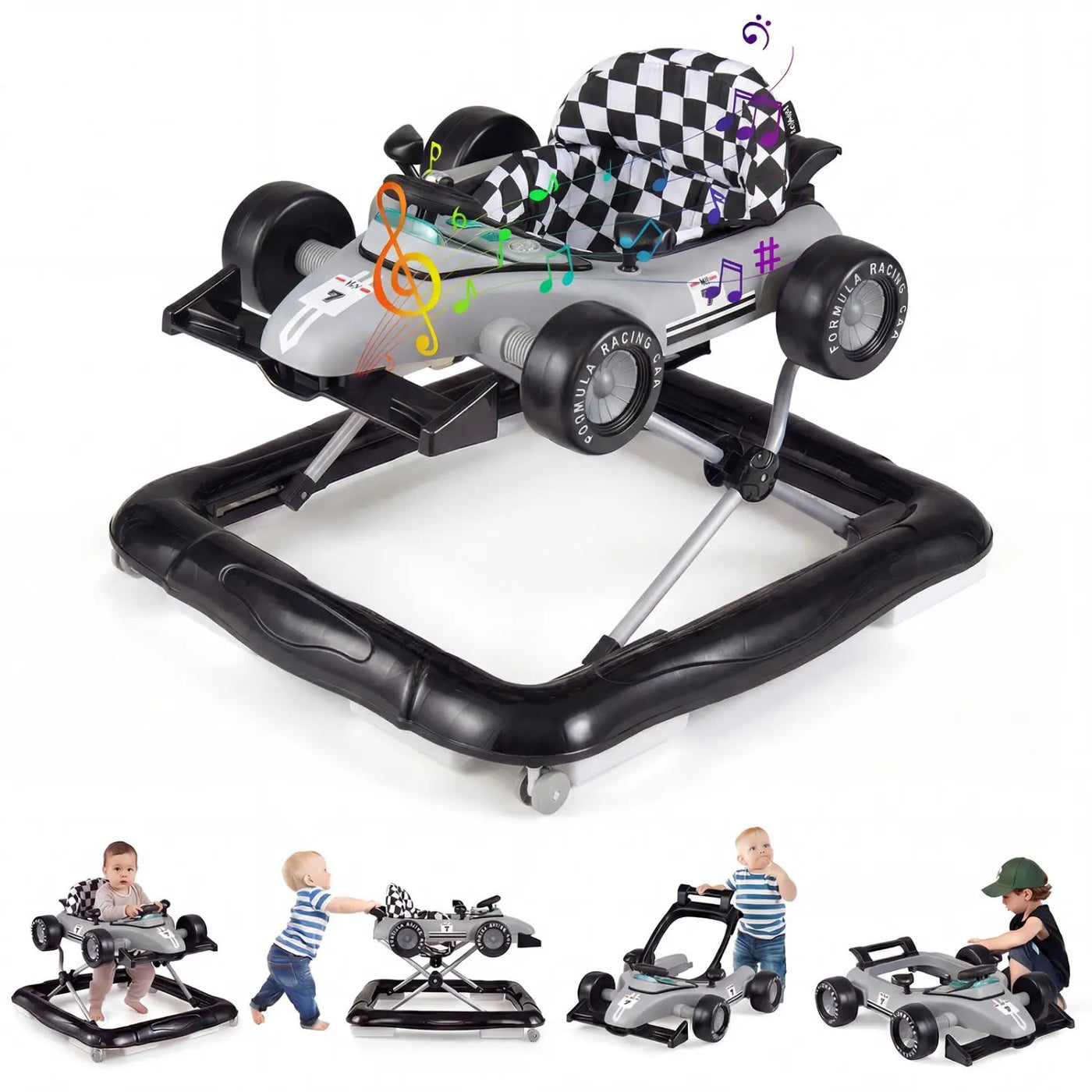 4-in-1 Baby Push Walker Activity Center Height Adjustable with Music Box by DirectDeals