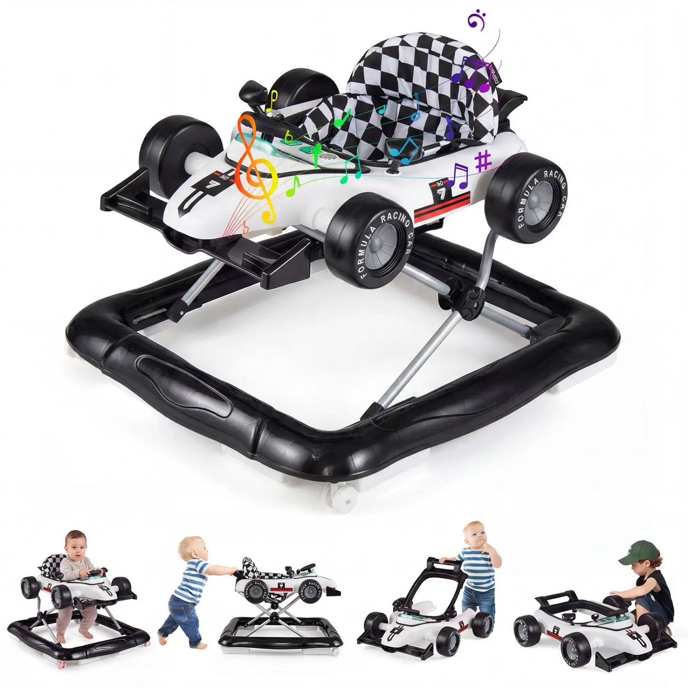 4-in-1 Baby Push Walker Activity Center Height Adjustable with Music Box by DirectDeals