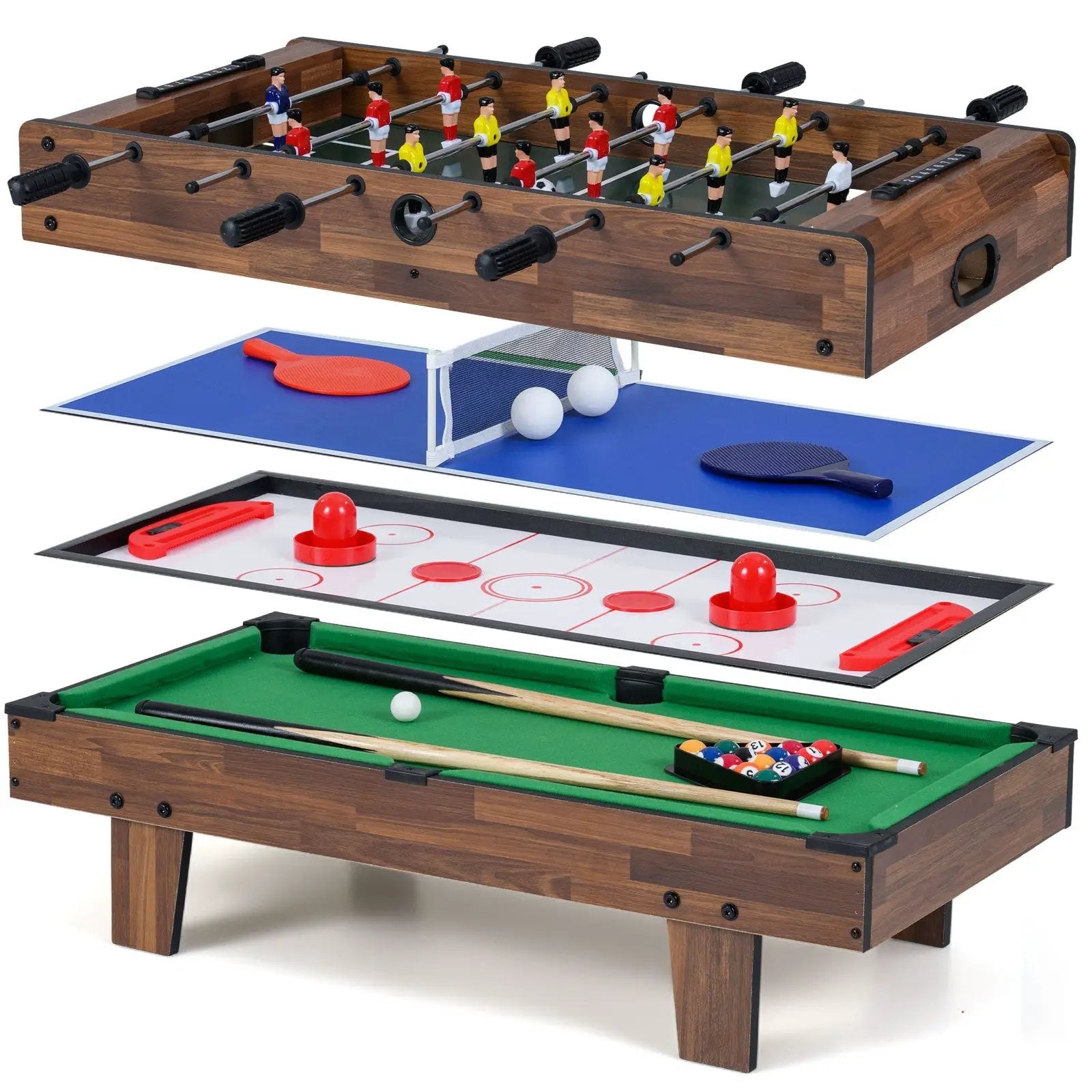 4 in 1 Combo Game Table Set with Billiards by DirectDeals