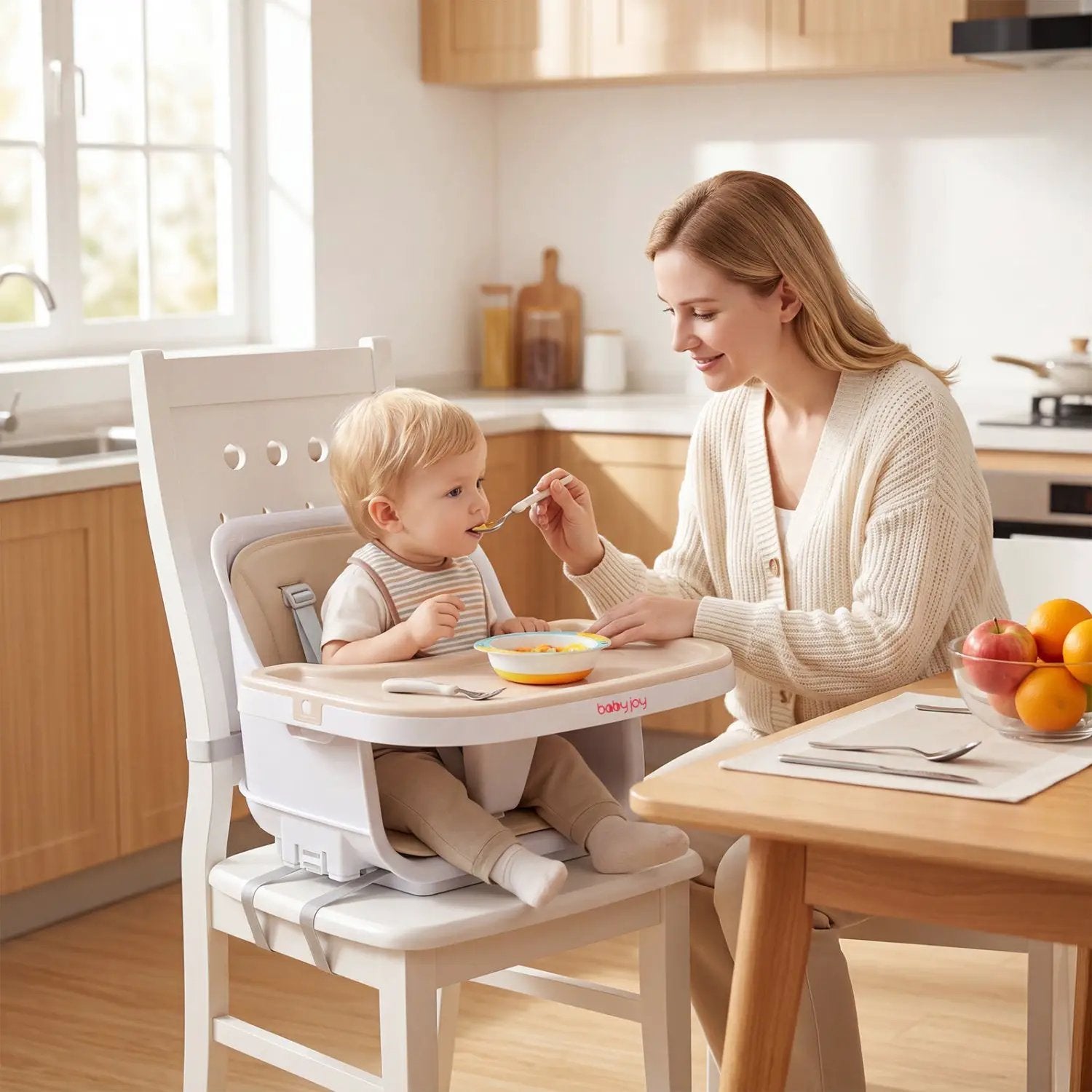 4-in-1 Convertible Baby High Chair with Adjustable Tray by DirectDeals