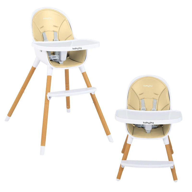 4-in-1 Convertible Baby High Chair Infant Feeding Chair with Adjustable Tray by DirectDeals