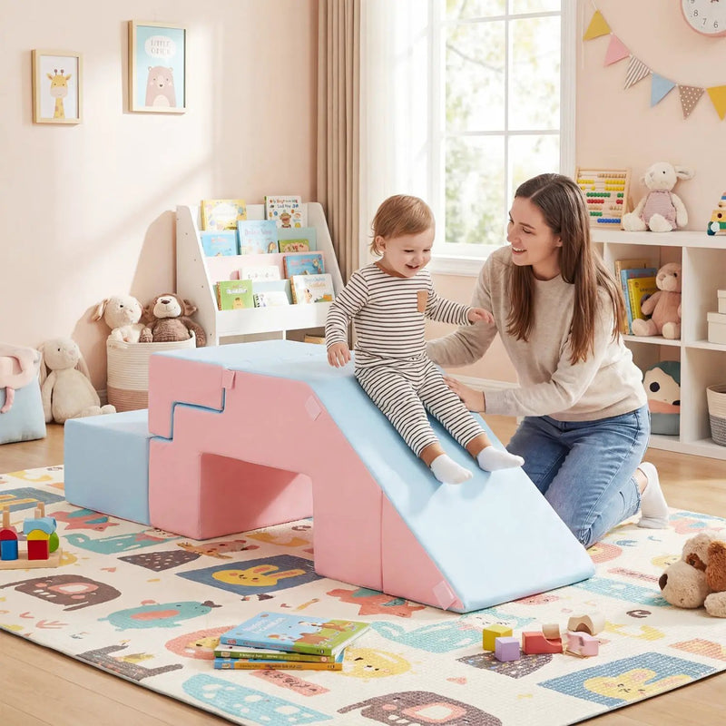 4-in-1 Foam Climbing Blocks with Slide for Toddlers by DirectDeals