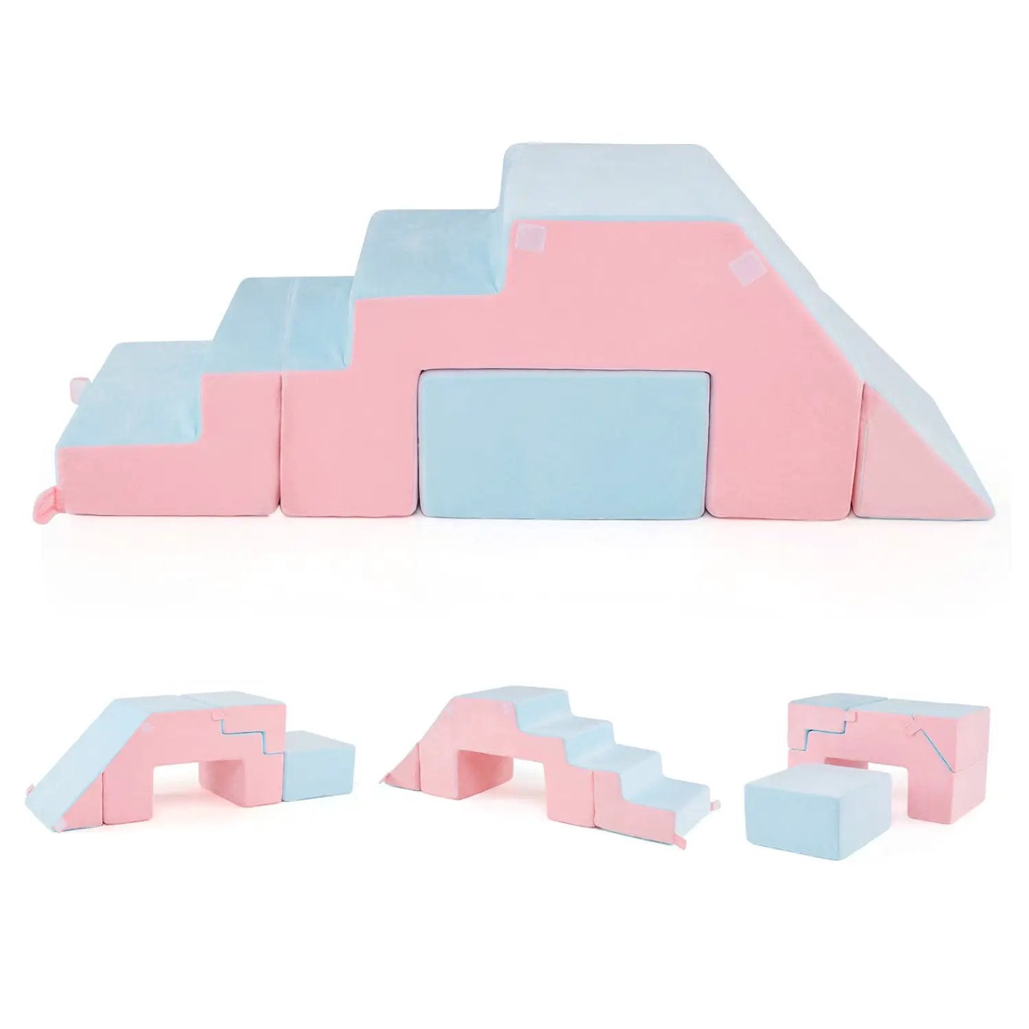 4-in-1 Foam Climbing Blocks with Slide for Toddlers by DirectDeals