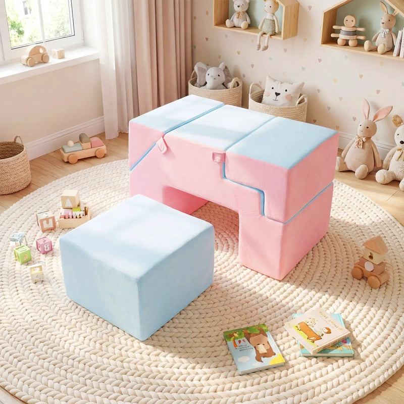 4-in-1 Foam Climbing Blocks with Slide for Toddlers by DirectDeals