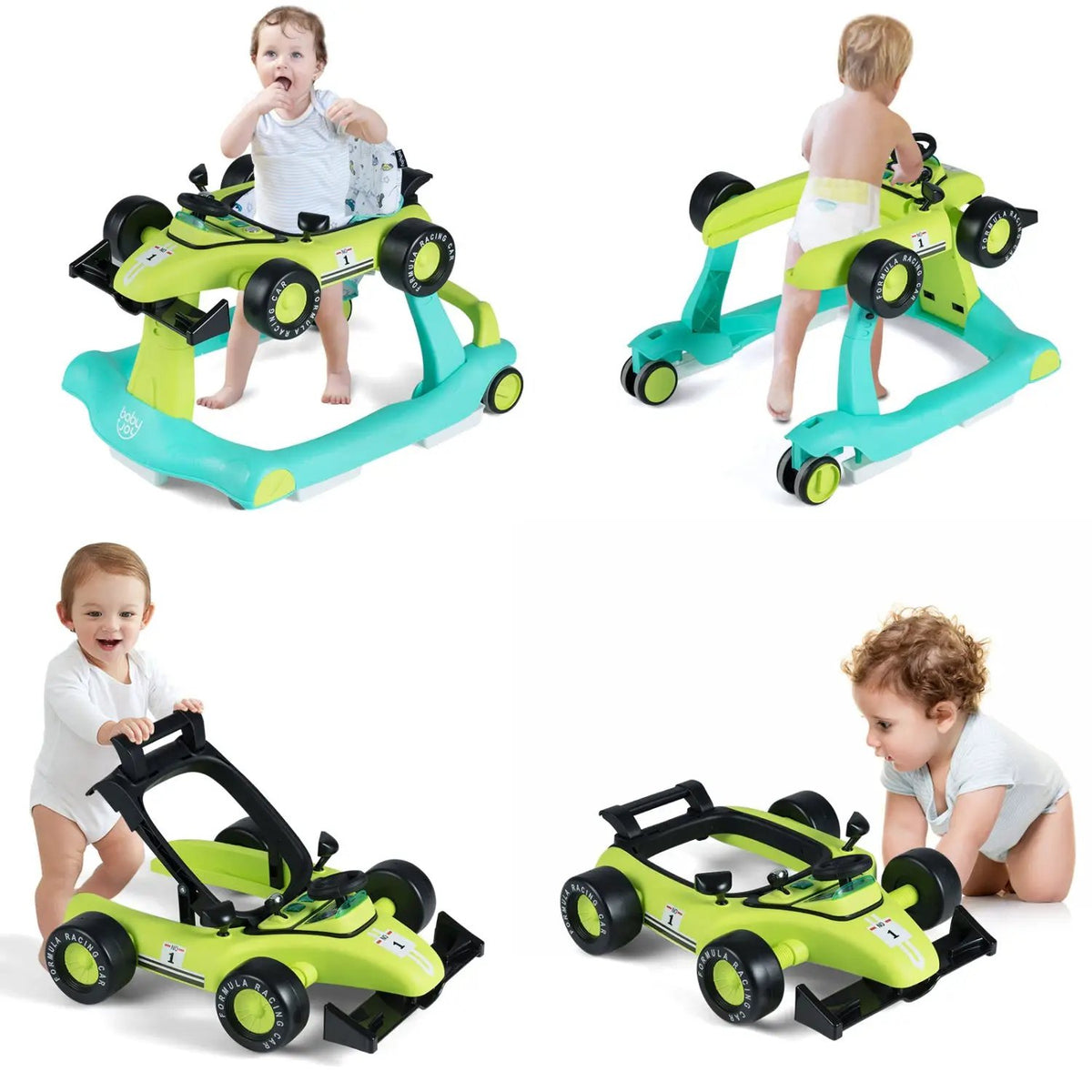 4-in-1 Foldable Activity Push Walker with Adjustable Height by DirectDeals