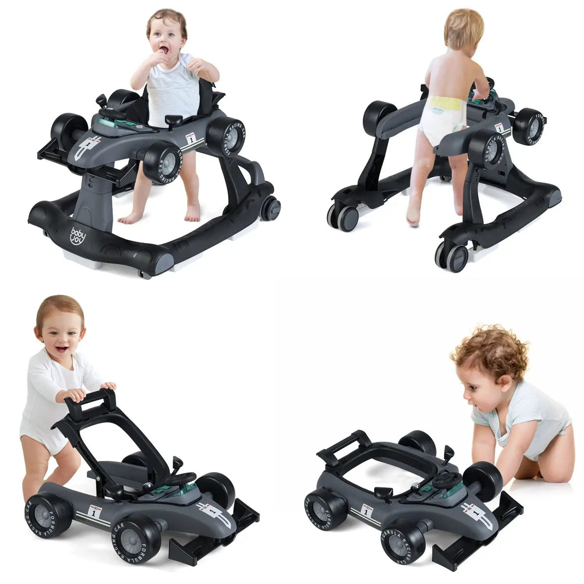 4-in-1 Foldable Activity Push Walker with Adjustable Height by DirectDeals