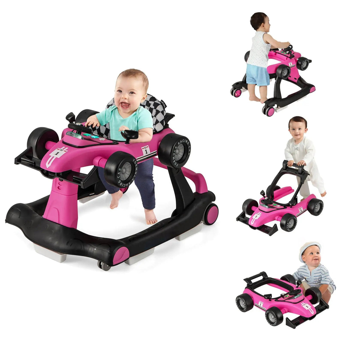 4-in-1 Foldable Activity Push Walker with Adjustable Height by DirectDeals